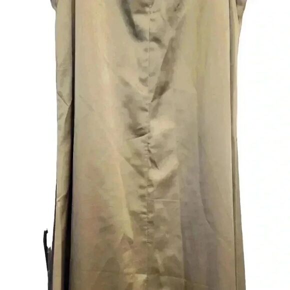 Chani Women's Gold Poly Satin Adj Spaghetti Strap Sun Dress w Silver Triangle Bu - Picture 12 of 14